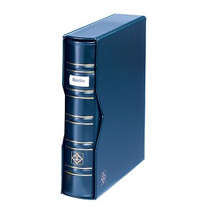 Reliure Optima, design classique SIGNUM,champ d'étiquetage+étui de protection, bleu roi