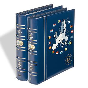 VISTA album numismatique euros volumes 1 et 2 'des anciens et des nouveaux pays'avec étui