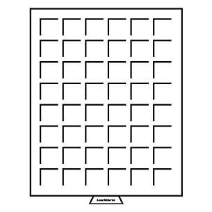 Médaillier 48 compartiments carrés jusqu'à 30 mm Ø, gris