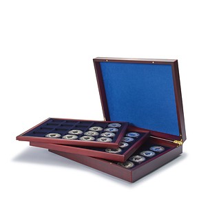 Coffret Numismatique VOLTERRA  TRIO de luxe, avec de chacune 20 pièces jusqu'à 48 mm Ø