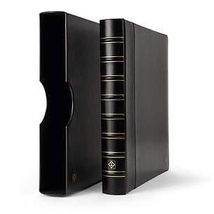 Relieur à anneaux Kanzlei au design classique, cassette de protection incluse, noir