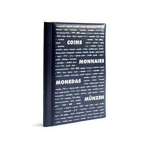 Album de poche avec 10 feuilles Numismatiques pour chacune 6 cadres cartonnés, bleu