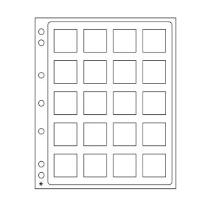 Feuilles en plastiques Encap,  transparentes pour 20 pièces  capsules Quadrum 50 x 50 mm