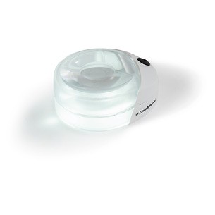 Loupe à fond clair avec éclairage LED et grossissement x 10, rechargeable