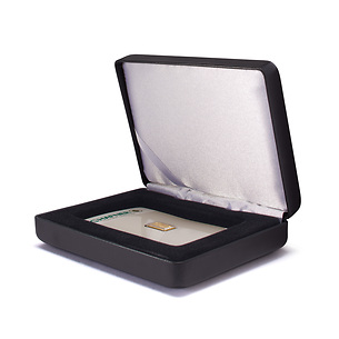 Ecrin Nobile pour 1 lingot d'or façonné en blister, format horizontal, noir