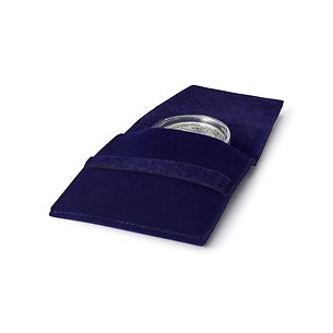 Pochette Premium pour une pièce de monnaie jusqu'à 50 mm (avec ou sans capsule), bleu