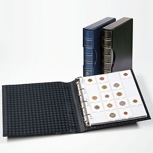 Album GRANDE, façon classi.incl.10 poch. pour 200 étuis cart.50x50 mm a.étui d. protection