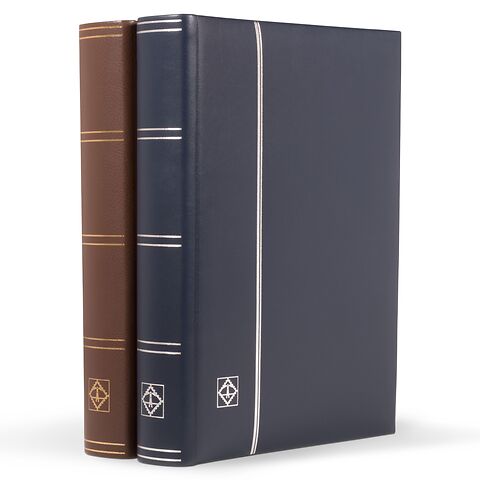 Classeur à bandes Leder, A4, 64 pages noires, couverture ouatinée en cuir véritable