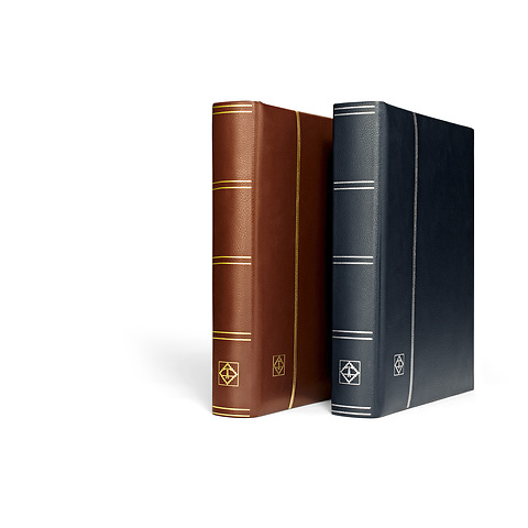 Classeur à bandes Leder, A4, 64 pages noires, couverture ouatinée en cuir véritable