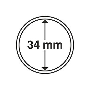 Capsules pour pièces de monnaie diamètre intérieur 34 mm