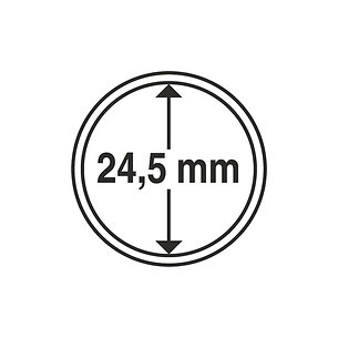 Capsules pour pièces de monnaie diamètre intérieur 24,5 mm