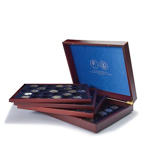 Coffret Numismatique VOLTERRA  QUATTRO de luxe, pour 123 pièces commémoratives de la RDA