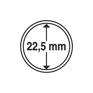 Capsules pour pièces de monnaie diamètre intérieur 22,5 mm