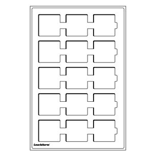 Plateaux L avec 15 cases pour  cadres cartonnés jusqu'à 50x50 mm, bleu