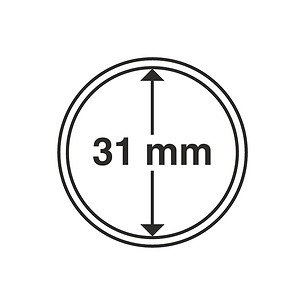 Capsules pour pièces de monnaie diamètre intérieur 31 mm