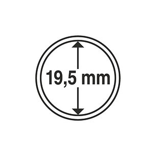 Capsules pour pièces de monnaie diamètre intérieur 19,5 mm