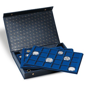 Coffret Numismatique L, 4 plateaux inclus, bleu