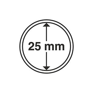 Capsules pour pièces de monnaie diamètre intérieur 25 mm
