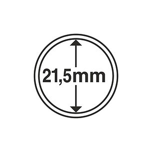 Capsules pour pièces de monnaie diamètre intérieur 21,5 mm