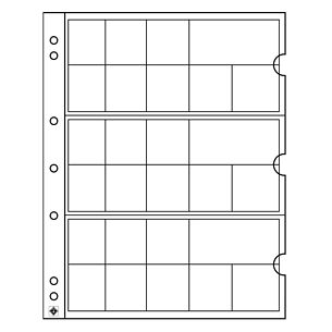 Feuilles numismatiques NUMIS, pour 3 séries complètes de pièces Euros, paquet de 5