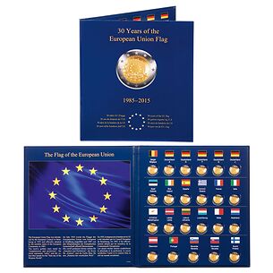 Album PRESSO pour les 23 pièces de 2 euros commémoratives «  30 ans du drapeau de l’UE »
