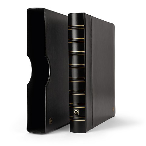 Relieur à anneaux Kanzlei au design classique, cassette de protection incluse, noir