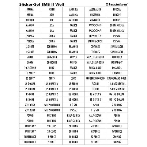 Etiquettes pour médailliers 