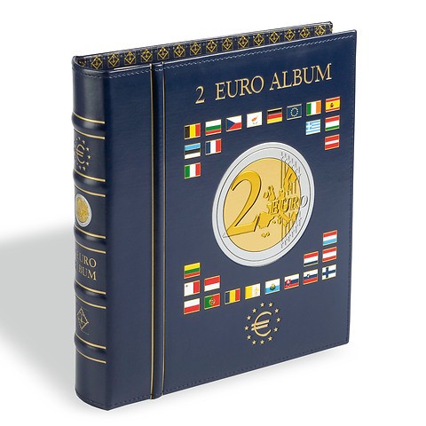 Vista album Numismatique pour   pièces de 2 Euros (4 feuilles neutres) avec étui