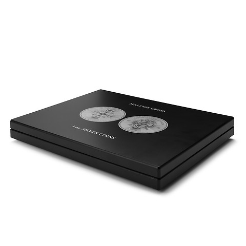 Volterra Uno - Coffret pour 20 pièces en argent « Croix de Malte » en capsules