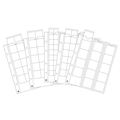 Feuilles Numismatiques Optima  pochettes par lot