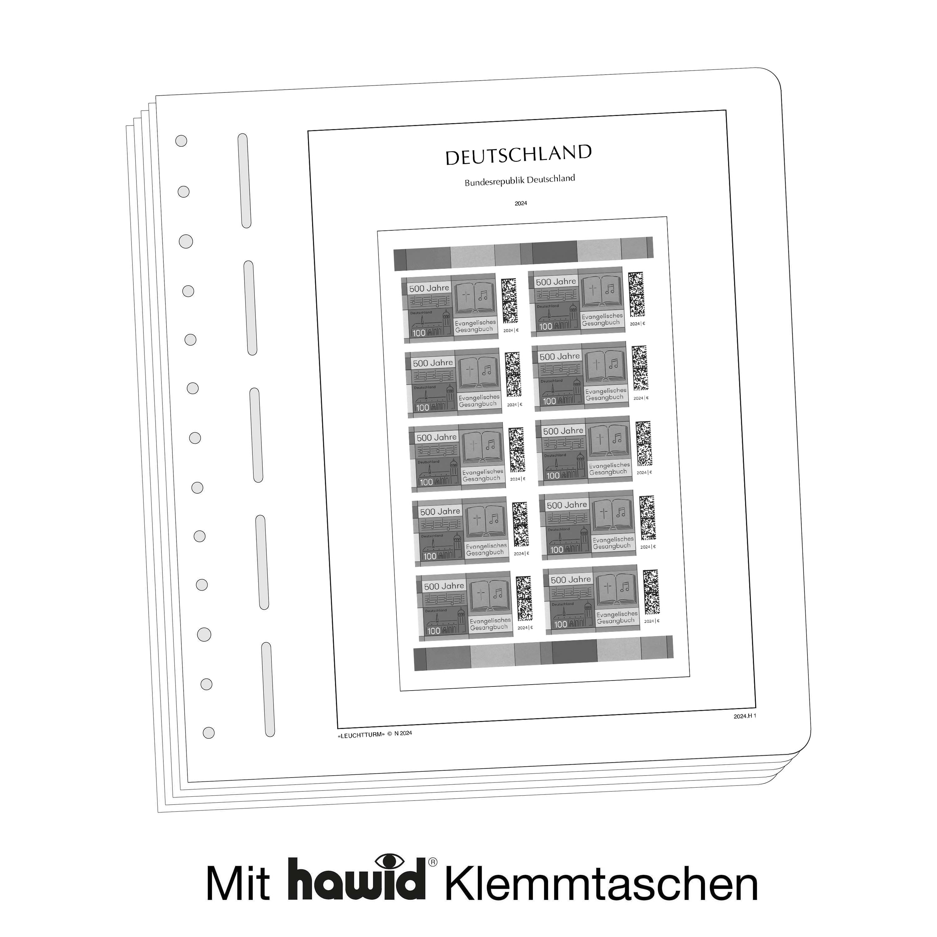 LEUCHTTURM SF Feuilles préimprimées Allemagne carnet de timbres