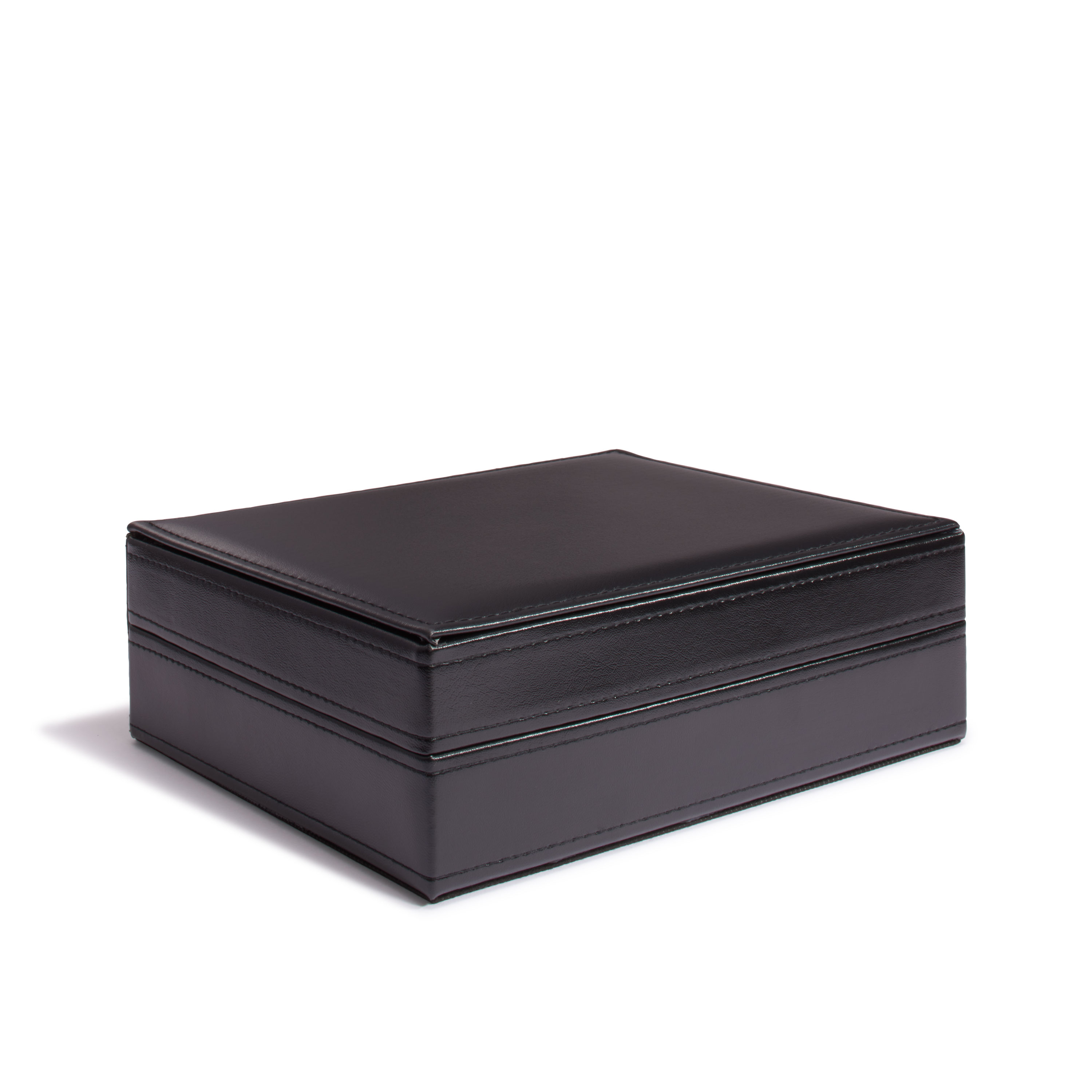 Étui à Monnaie Leuchtturm Nobile - Pour 3 Capsules Quadrum, Simili Cuir, Noir, 180 X 130 Mm