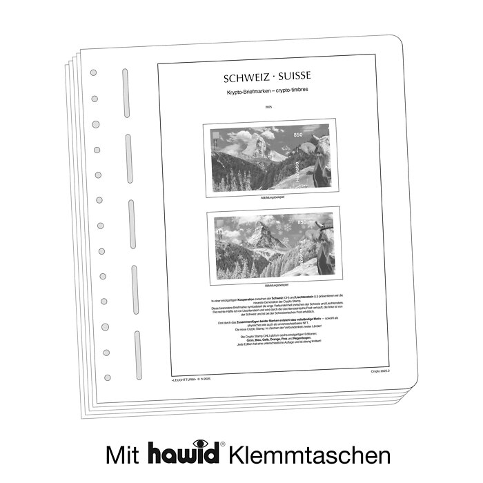 Leuchtturm feuilles complémentaires SF Suisse CRYPTO-timbres 2025