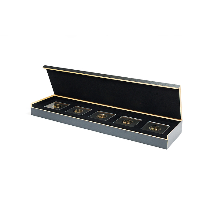 Ecrin Numismatique Luxor pour cinq Quadrum capsule de monnaie