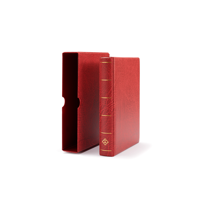 Reliure à anneaux Vario F avec étui de protection, rouge