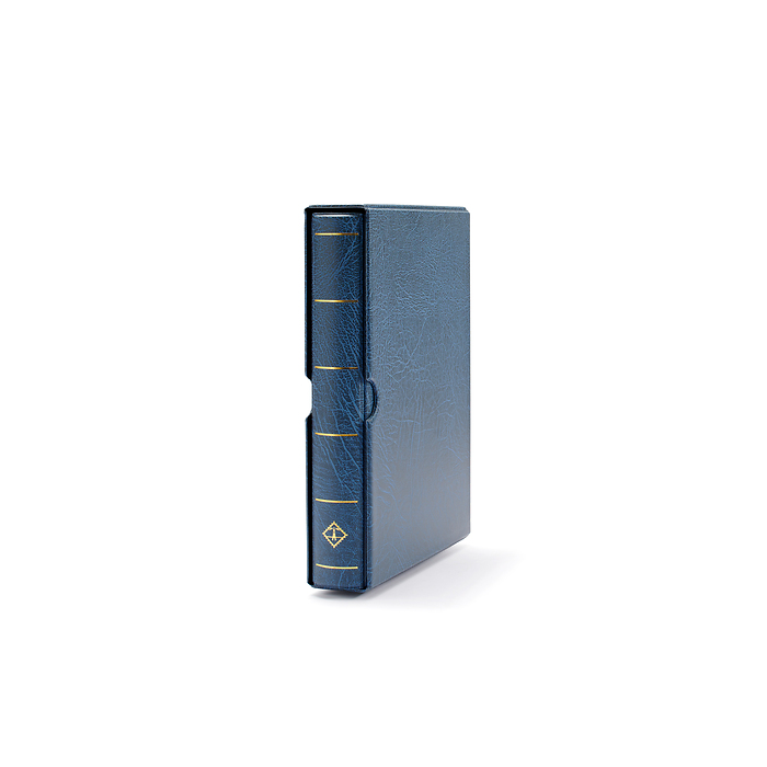 Reliure à anneaux Vario F avec étui de protection, bleu