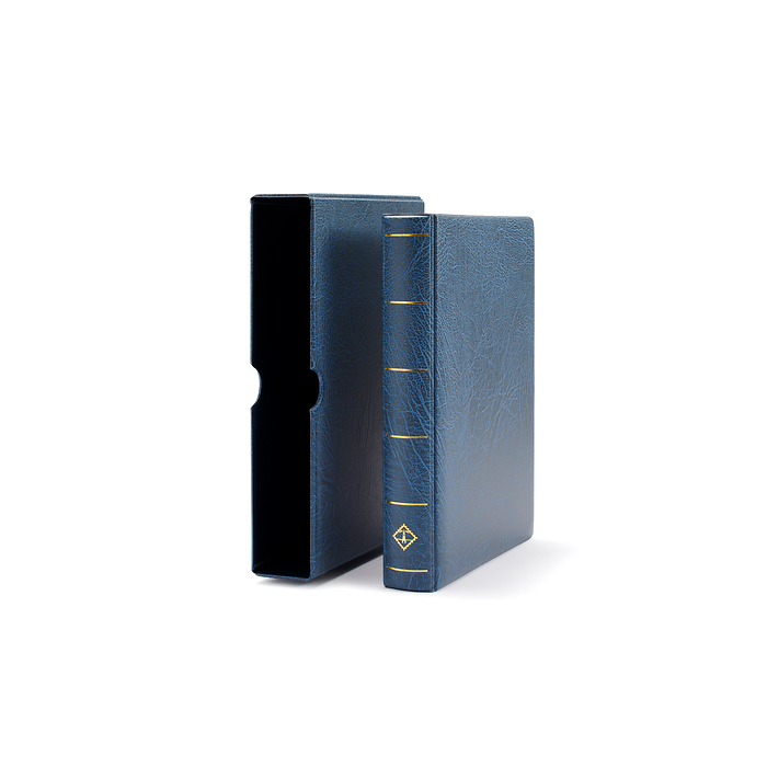 Reliure à anneaux Vario F avec étui de protection, bleu