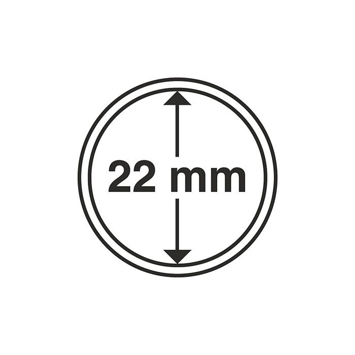 Capsules pour pièces de monnaie diamètre intérieur 22 mm