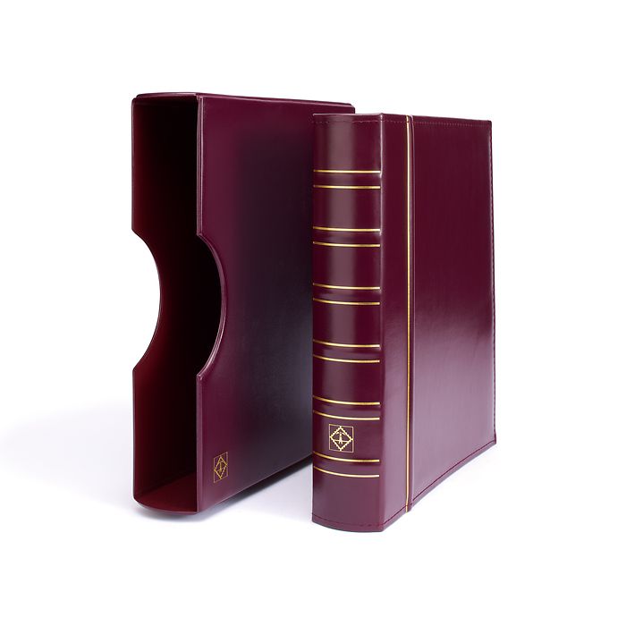 Reliure à anneaux Grande, design classique avec étui de protection, rouge