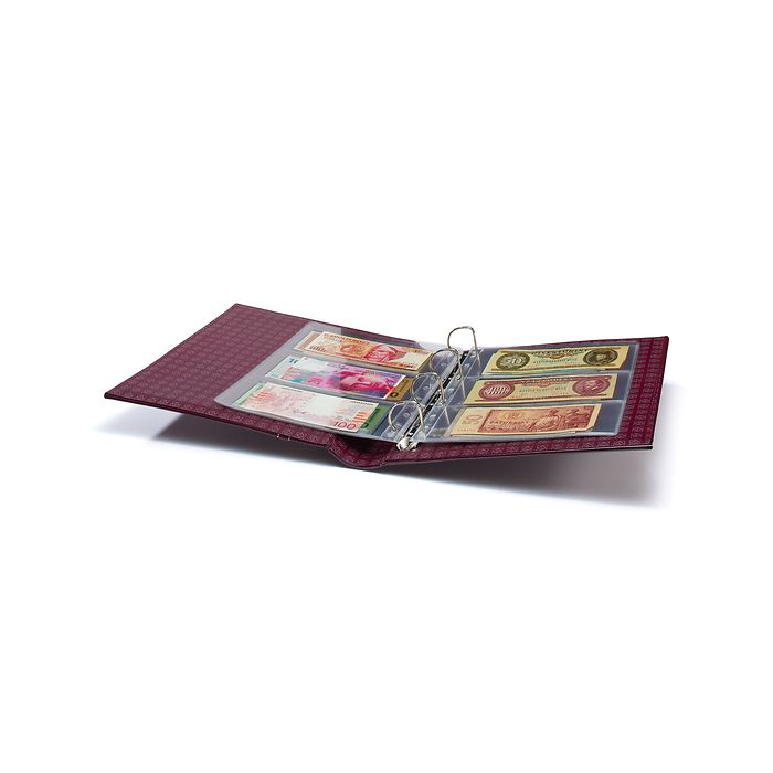 Reliure à anneaux Grande, design classique avec étui de protection, rouge