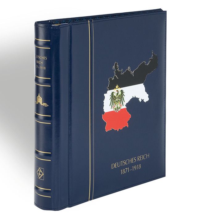 Reliure Perfect DP, design classique, gravé 'DEUTSCHES REICH 1871-1918' avec étui, bleu