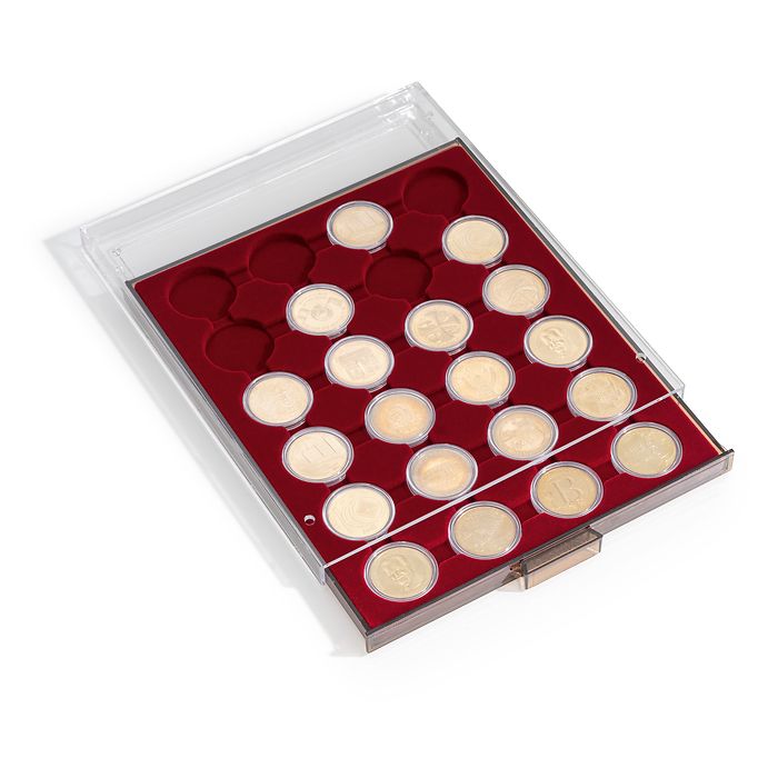 Médaillier MB 24 Compartiments circulaires pour 35 mm Ø, teinte fumée