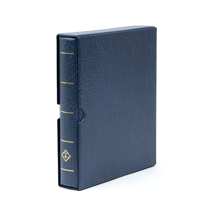 Reliure à anneaux Optima F, avec étui de protection, bleu