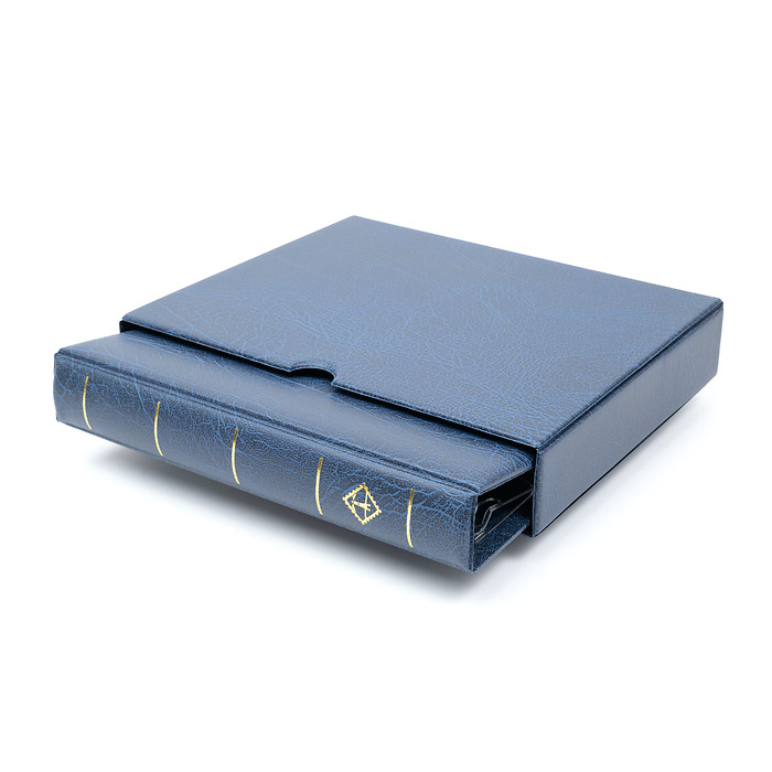 Reliure à anneaux Optima F, avec étui de protection, bleu