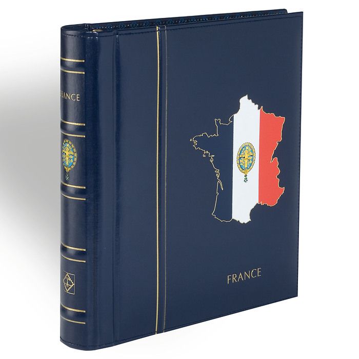 Reliure Perfect DP, design classique, gravé 'FRANCE' avec étui de protection, bleu