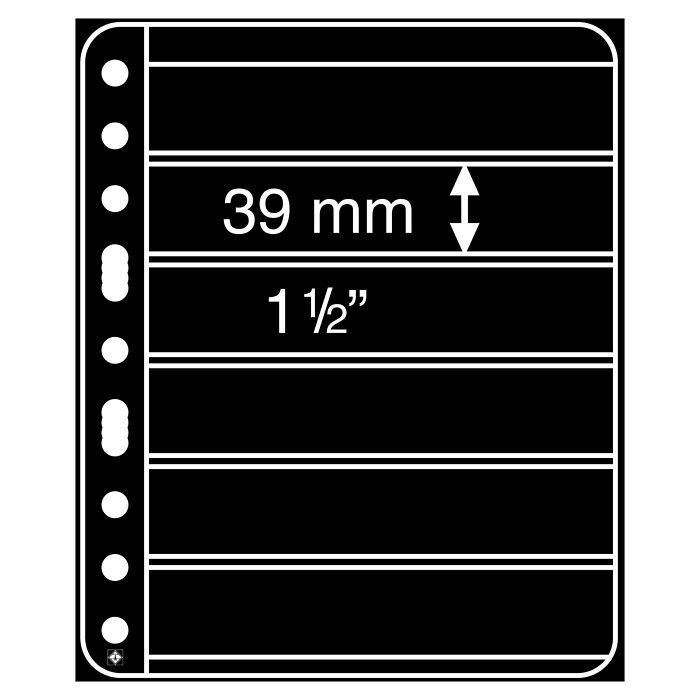 Pochettes plastiques Vario Plus, extra rigides, 6 Compartiments, noir
