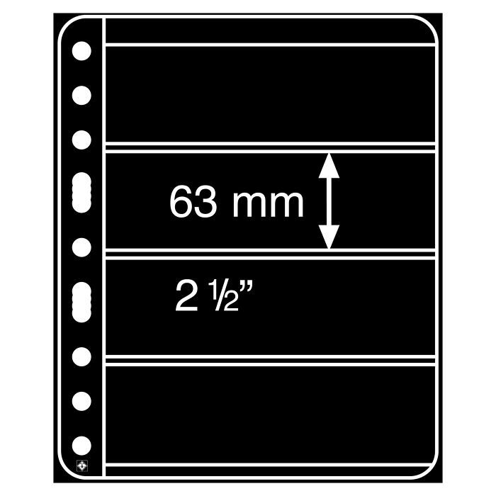 Pochettes plastiques Vario Plus, extra rigides, 4 Compartiments, noir