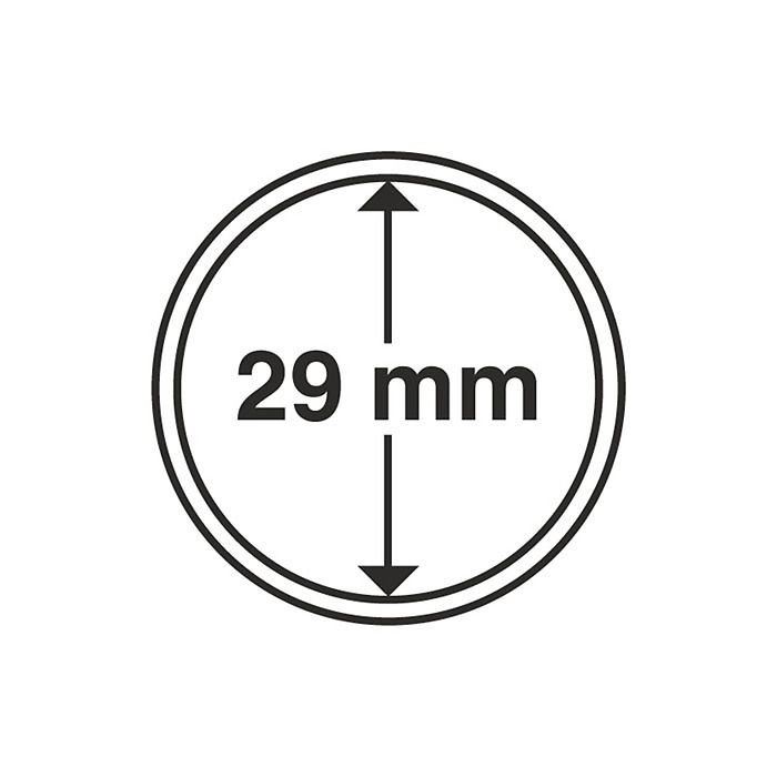 Capsules pour pièces de monnaie diamètre intérieur 29 mm