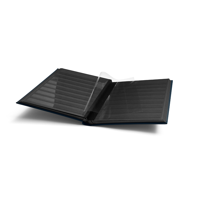 Classeur Premium, DIN A4, 32 pages noires, couverture ouatée en LEFA, bleu