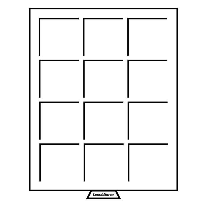 Petit médaillier SMAR, 12 compartiments carrés jusqu'à 50 mm Ø